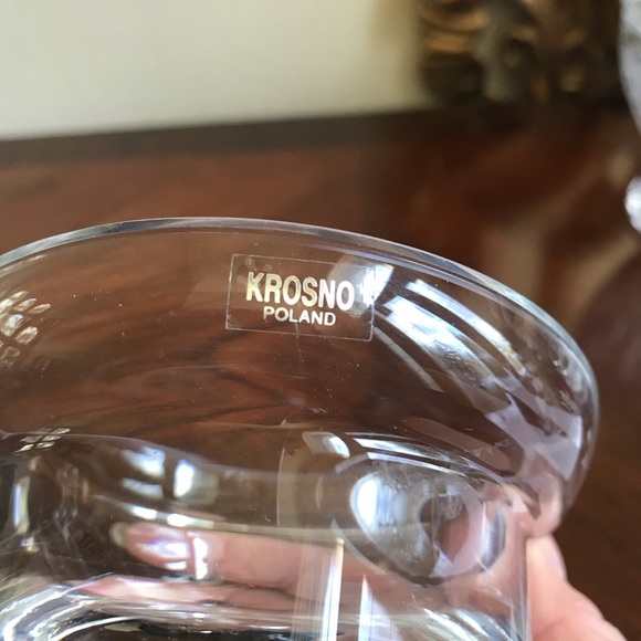 Vintage Krosno Poland modern crystal candle holder with open bubble bottom - Picture 5 of 5